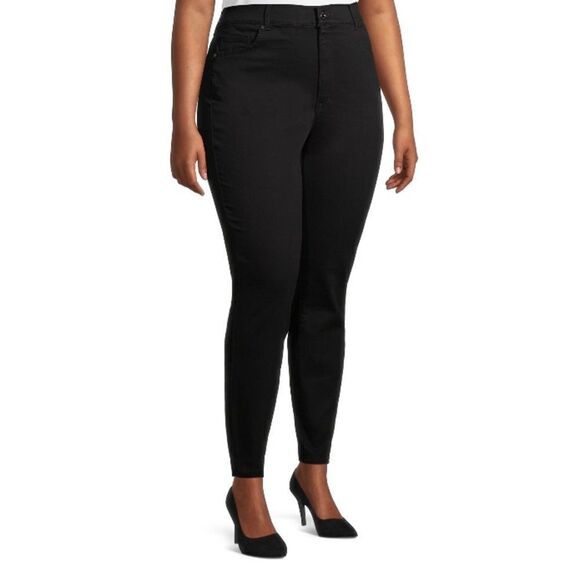 Women's High Rise Skinny Jeans Pants With Tummy Control 2-Pack Size 18W Petite - Picture 10 of 13